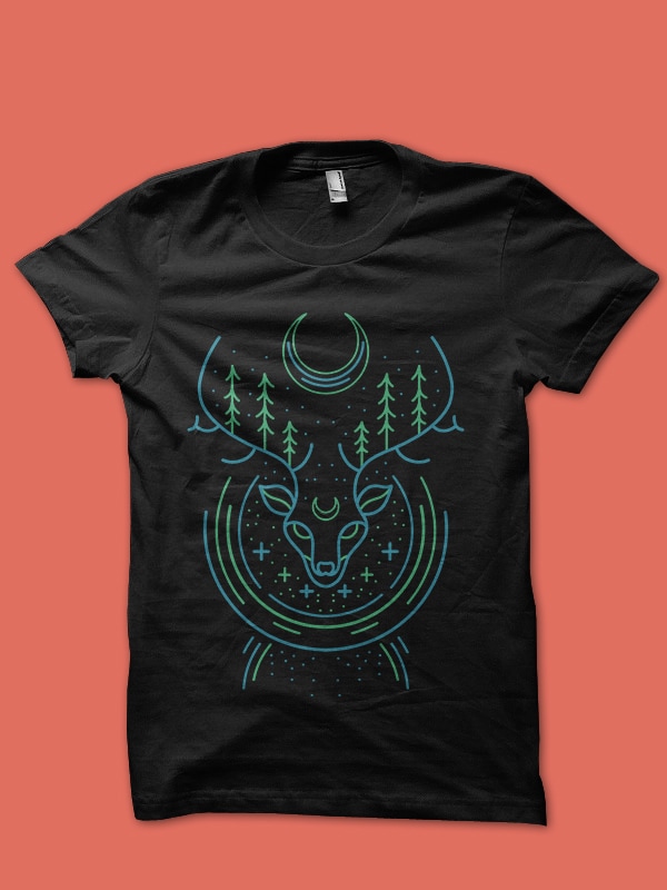 mythical night deer buy t shirt design artwork