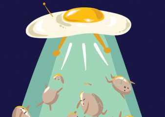 Fried Egg Illustration PNG & SVG Design For T-Shirts