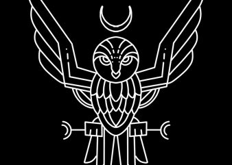 owl line art design for t shirt