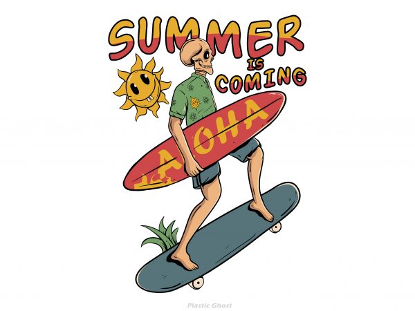 Summer is coming graphic t-shirt design