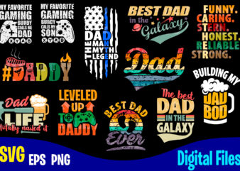 12 designs bundle Father’s day for print on dark, Dad, Father day, Funny Fathers day designs bundle svg eps, png files for cutting machines and