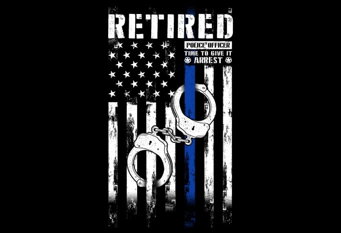 Retired Police Officer graphic t-shirt design - Buy t-shirt designs