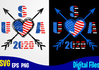 Arrows, Love, USA svg, 4th of July svg, USA Flag, Stars and Stripes, Patriotic, America, Independence Day design svg eps, png files for cutting machines
