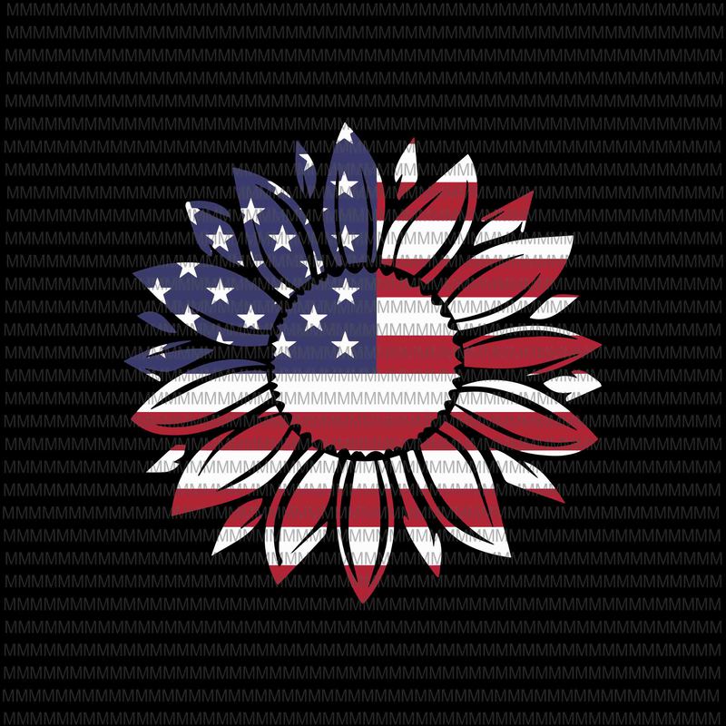 4th of July svg, American flag svg, sunflower flag svg ...