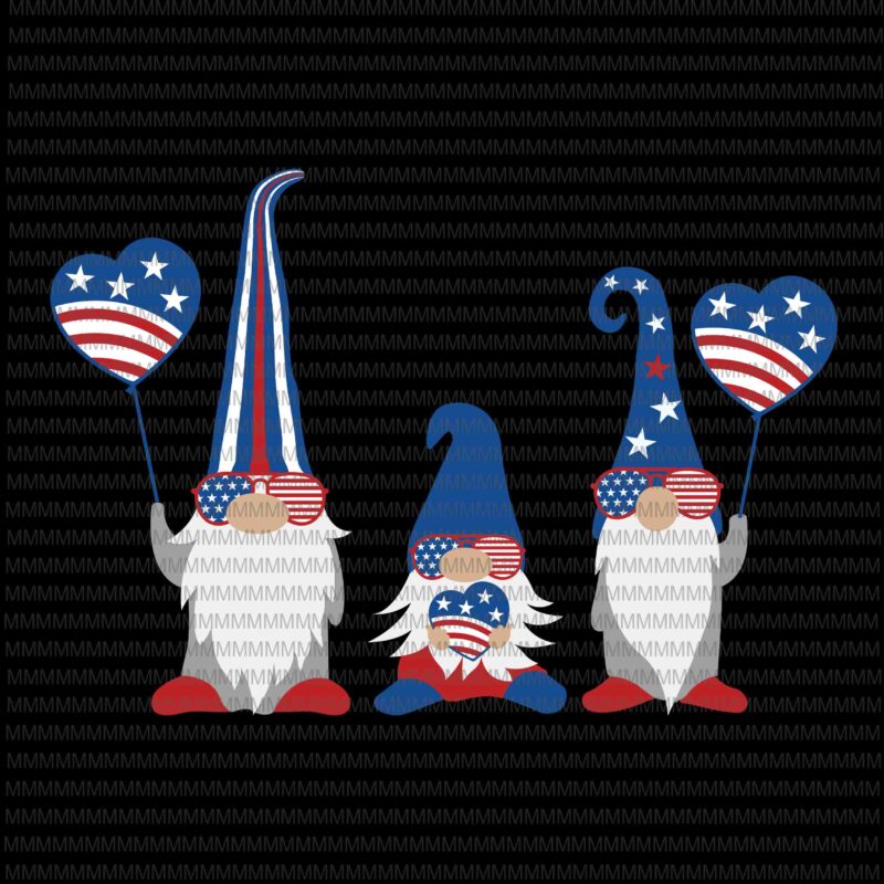 Patriotic Gnomes SVG, Gnomes 4th of july svg, Three Gnomes svg, 4th Of July Svg, Independence Day Svg, American Flag Svg, Love Usa Svg print