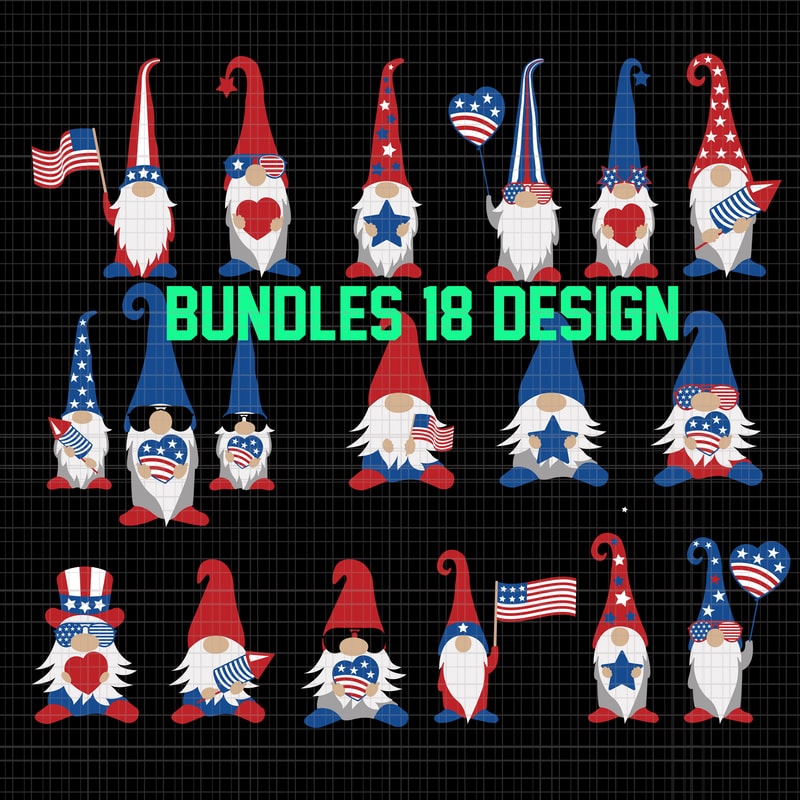 Download Bundles 18 design, three gnomes 4th of July, Gnomes USA ...