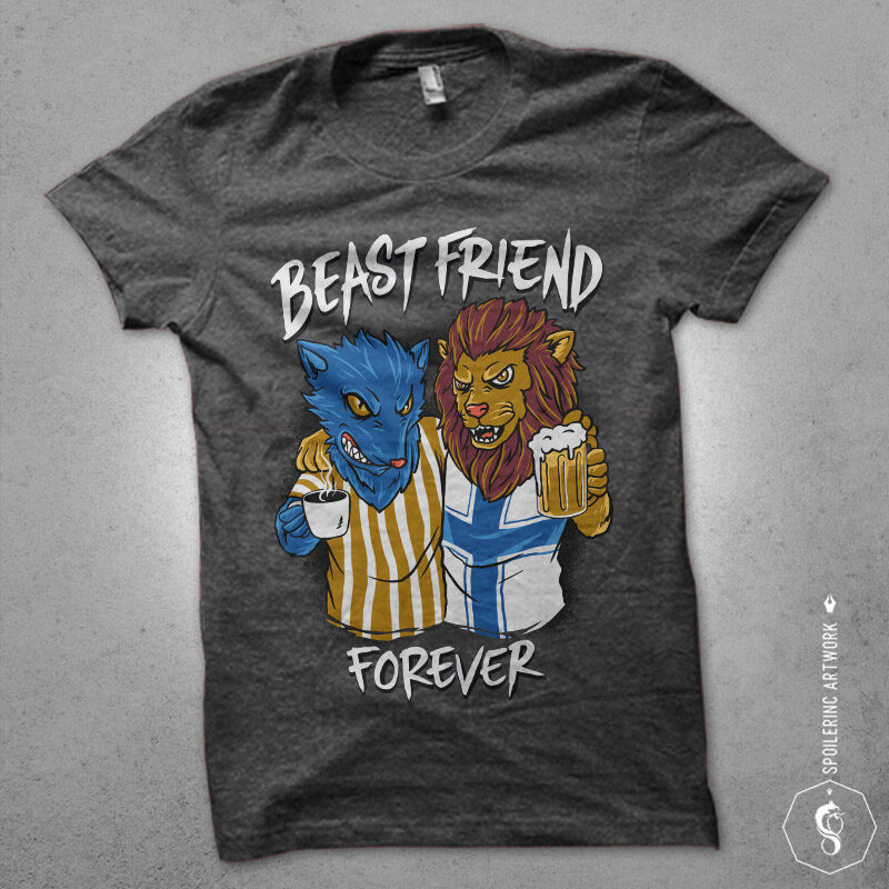 beast friend t-shirt design png