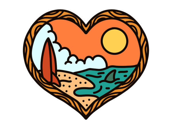 Love beach t-shirt design png