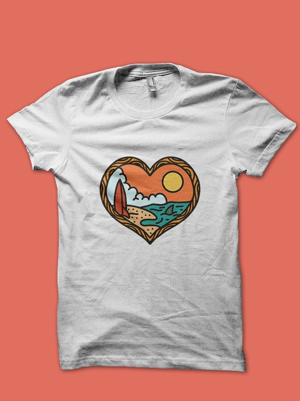 love beach t-shirt design png