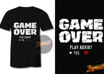 Gamer Game over buy t shirt design