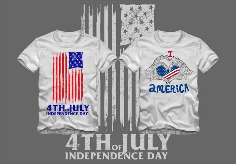 10 American Flag T-shirt Designs Bundle