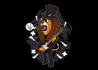 rock and roll lion buy t shirt design