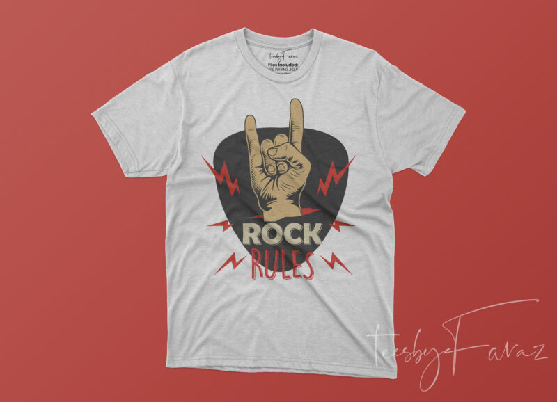 Rock Rules t shirt design template