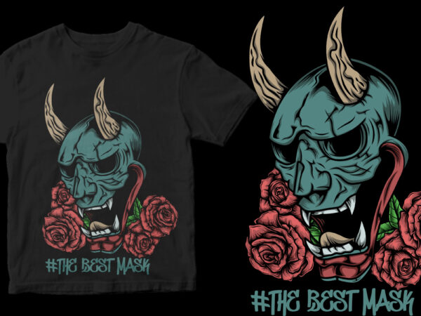 Ronin the best mask flower design for t shirt