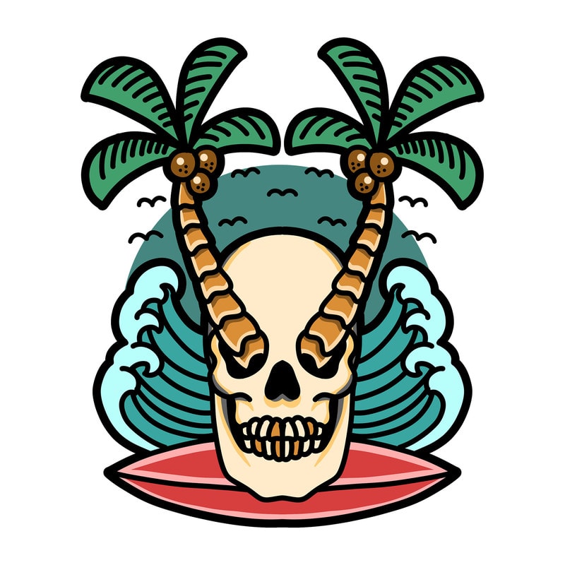 summer skull graphic t-shirt design - Buy t-shirt designs