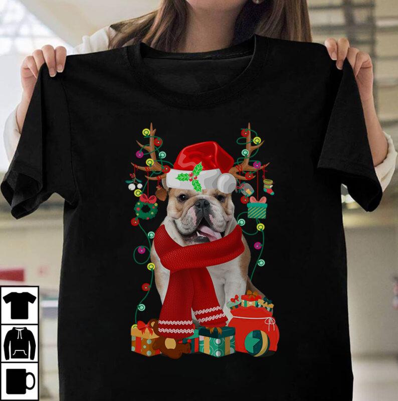 t-shirt vector 1 DESIGN 30 VERSIONS - Dog Breeds Christmas
