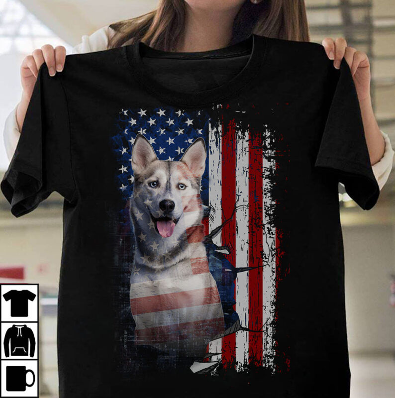 1 DESIGN 30 VERSIONS - Dog Breeds With Us Flag - Buy t-shirt designs