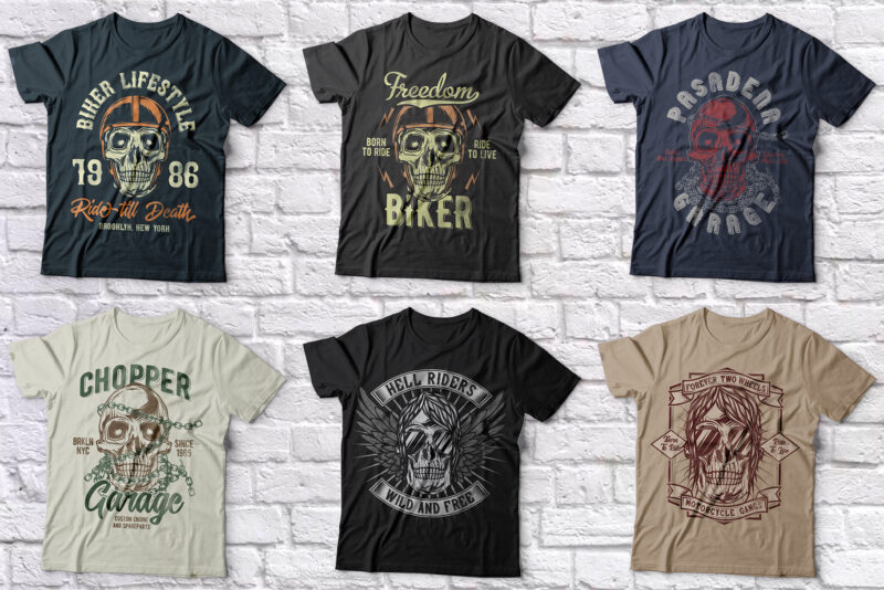 Motorcycles T-shirt Designs BUNDLE - Buy t-shirt designs