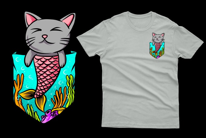 Cat mermaid outlet shirt