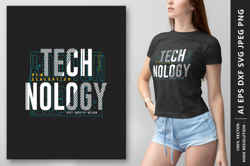 Technology New Generation Geometry T-shirt Design