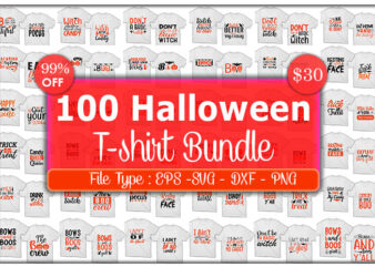 100 best selling Halloween Tshirt designs Bundle