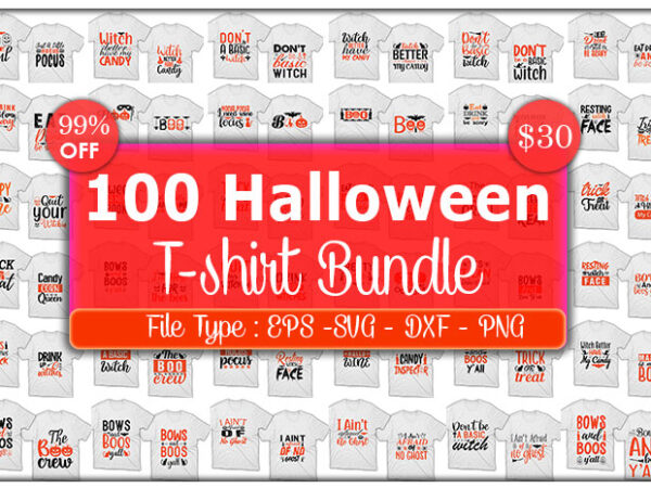 100 best selling Halloween Tshirt designs Bundle - Buy t-shirt designs