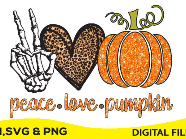Download Peace, love, Pumpkin print ready t shirt design - Buy t-shirt designs