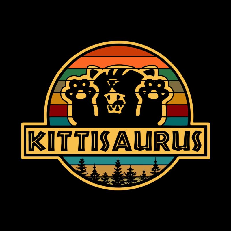 Kittisaurus Square Logo svg, Kittisaurus svg, Kittisaurus vector, Kittisaurus png, funny cat svg, cat svg, png, dxf, eps, ai files