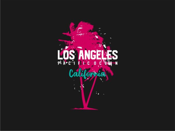Los Angeles California Pacific Ocean Graphic T-shirt Design, Eps Svg Png -  Buy t-shirt designs