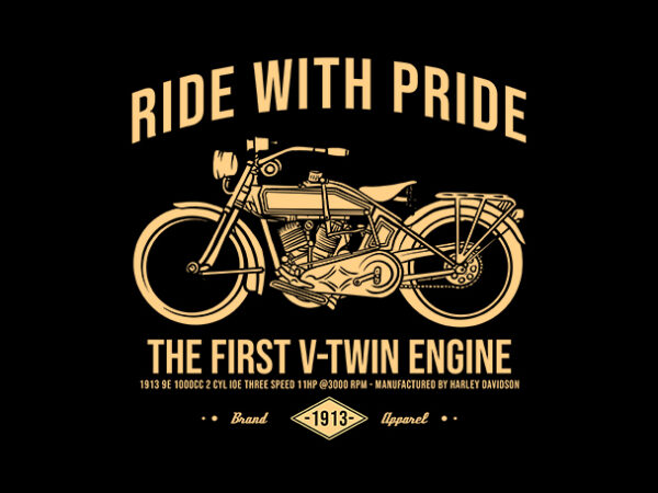 Ride with pride motorcycle t shirt design online