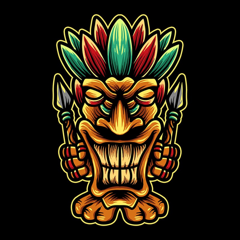 tiki totem design for t-shirt - Buy t-shirt designs