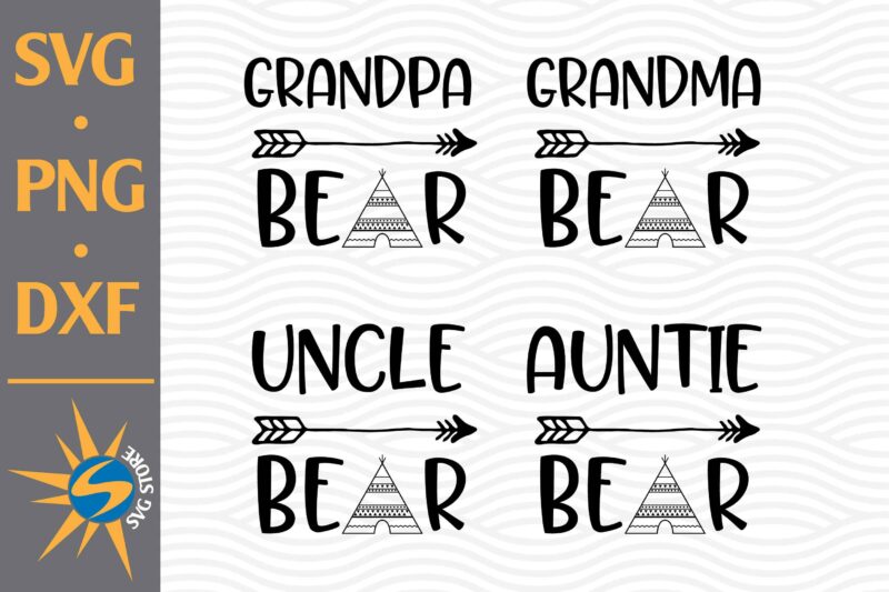 Bear Family SVG, PNG, DXF Digital Files