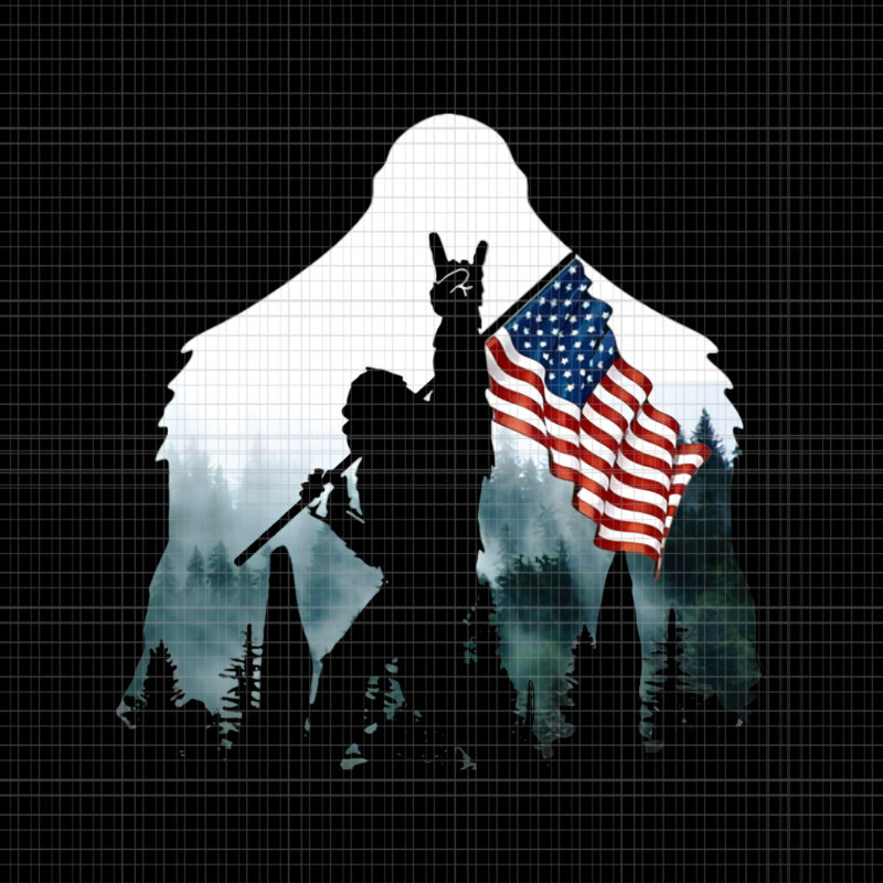 Download Bigfoot Victorty sign Peace USA Flag in the forest camping ...