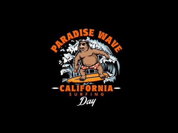 Paradise wave vector t-shirt design