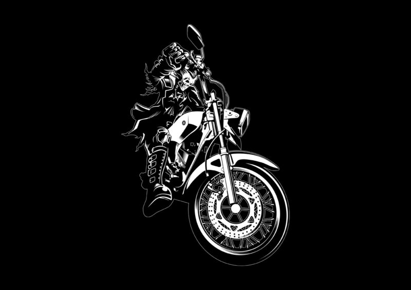 Black & White VECTOR ILLUSTRATION Motorcycles Concept