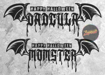 2 Design Happy Halloween Dadculla and Momster tshirt design