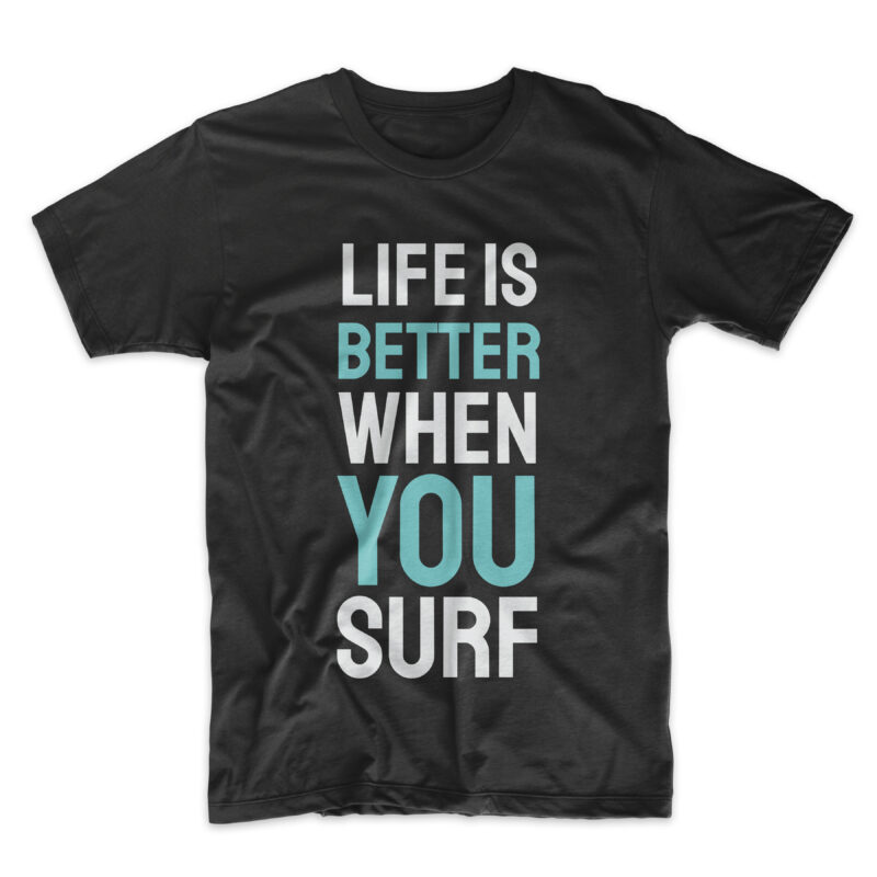 50 Editable surfing paradise t-shirt design vector bundle. Surf, travel ...