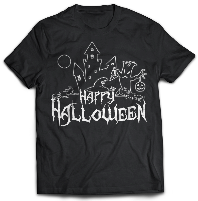 Download 11 Bundle Halloween TSHIRT Designs psd file editable text ...