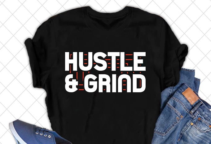 50 Best Selling Hustle T-shirt Design Bundle