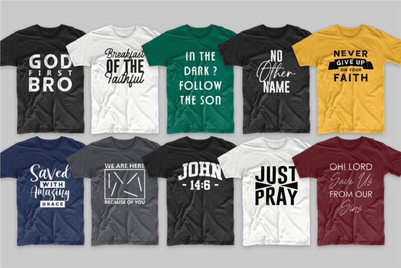 Christian t-shirt designs bundle, 219 Trendy religion t shirt design ...
