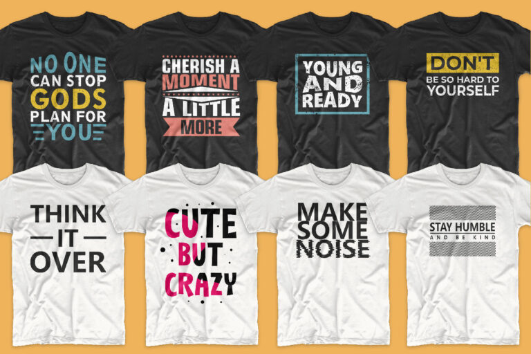 Quotes Bundle T Shirt Design Motivational Inspirational Sayings Slogan Funny Urban Style 