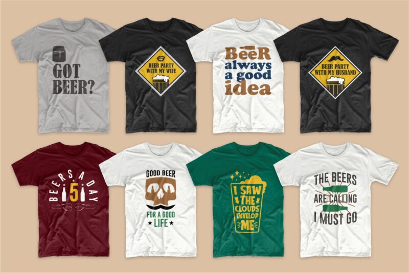 Beer t-shirt designs bundle svg. Beer t shirt design png bundles ...