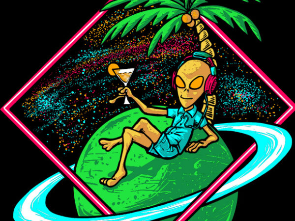 Alien chill t shirt vector