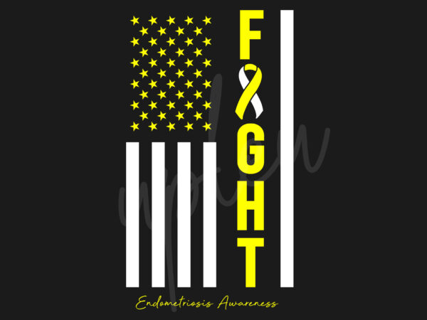 Endometriosis svg, endometriosis awareness svg,fight flag svg, yellow ribbon svg, fight cancer svg, awareness tshirt svg, digital files