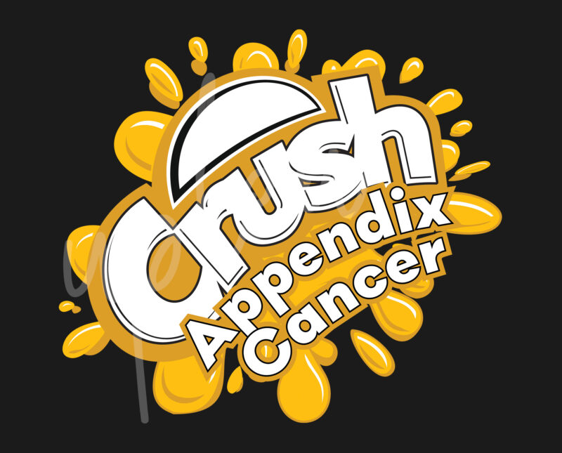 Crush Appendix Cancer SVG, Crush Appendix Cancer Awareness SVG, Yellow Ribbon SVG, Fight Cancer svg, Awareness Tshirt svg, Digital Files, Digital Download