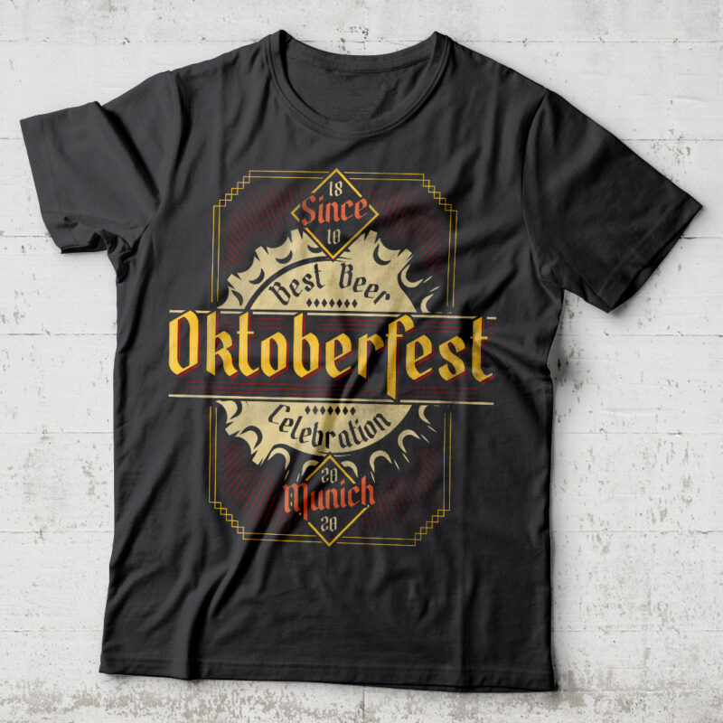 Oktoberfest Celebration. Editable tshirt design. Buy tshirt designs