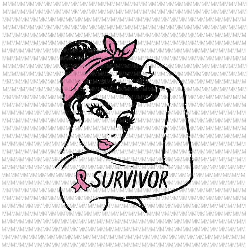 Womens Breast Cancer Survivor Rosie Riveter Pink Ribbon