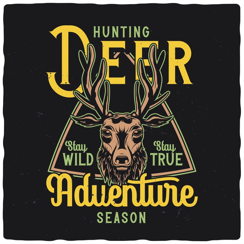 Hunting Deer. Editable t-shirt design. - Buy t-shirt designs