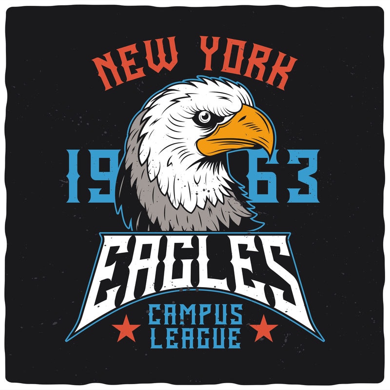 Eagles Campus League. Editable t-shirt design. - Buy t-shirt designs