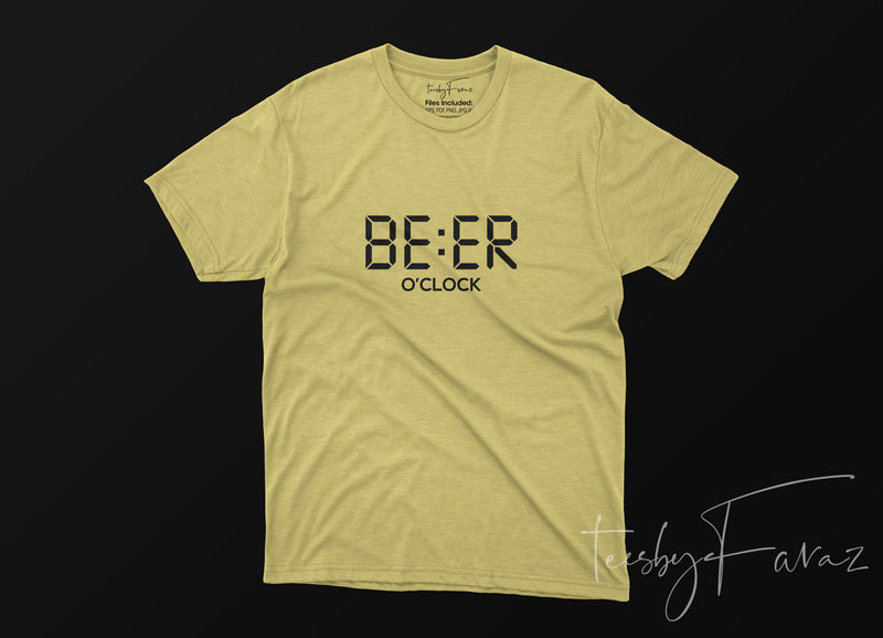 Beer o clock simple minimal t shirt design for sale - Buy t-shirt designs